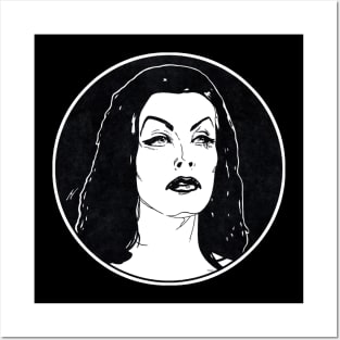 VAMPIRA - Plan 9 From Outer Space (Circle Black and White) Posters and Art